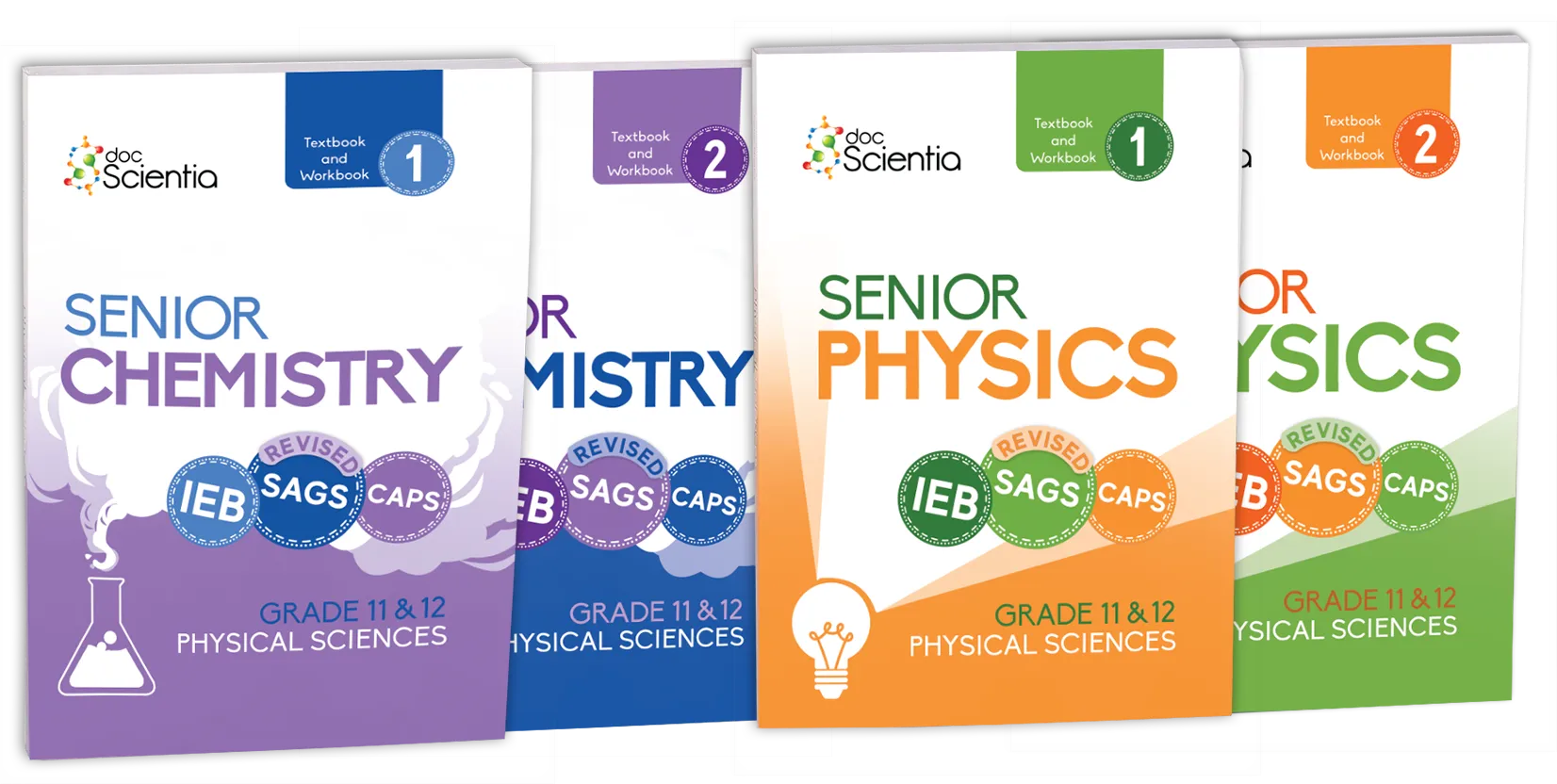 Bundle: IEB Physical Sciences Senior Physics Book 1 and Book 2 and Chemistry Book 1 and Book 2 (Full Colour)