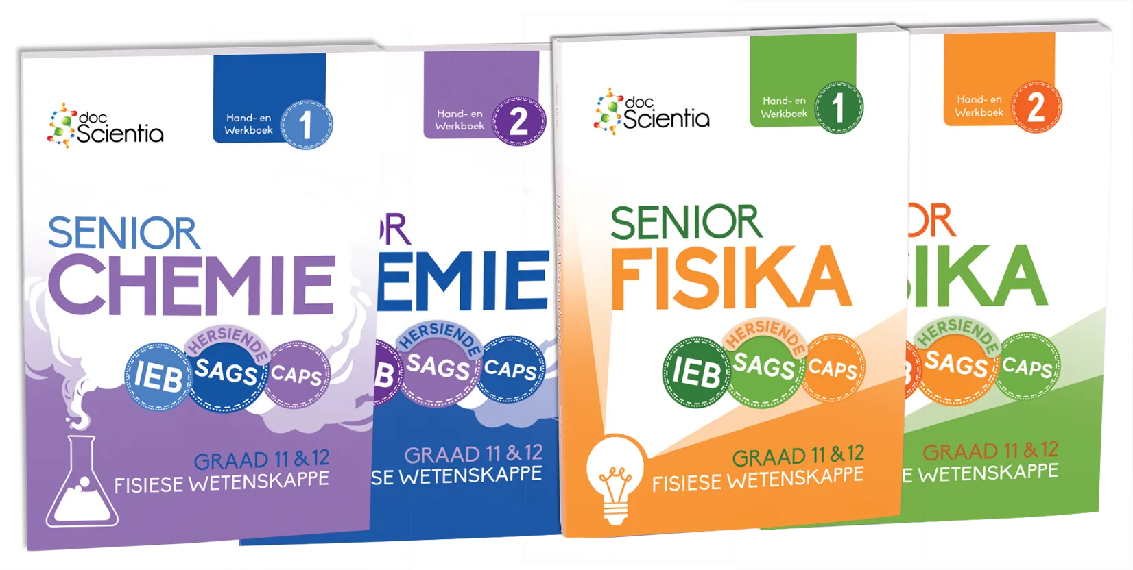 Pakket: Senior Fisika Boek 1 en Boek 2 & Senior Chemie Boek 1 en Boek 2 (Volkleur)