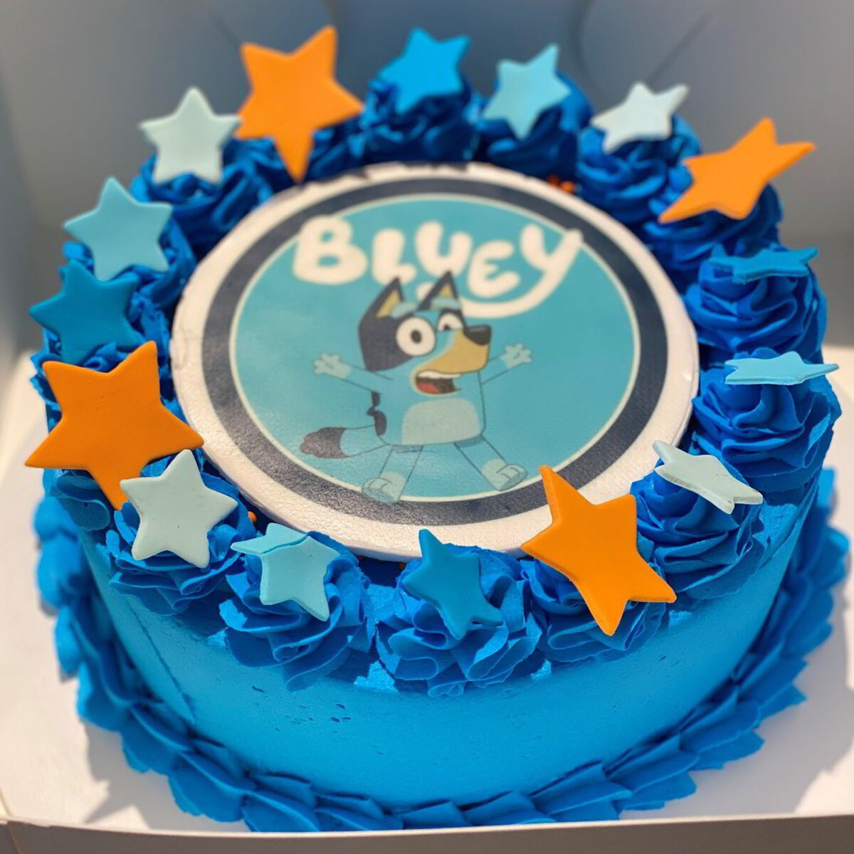 I have not made and decorated a cake in YEARS, but when the local cake shop  isn't open and your child requests a bluey birthday cake you do your best.  : r/Baking