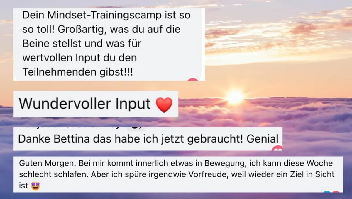 Feedback Mindset-Trainingscamp Bettina Pöhler