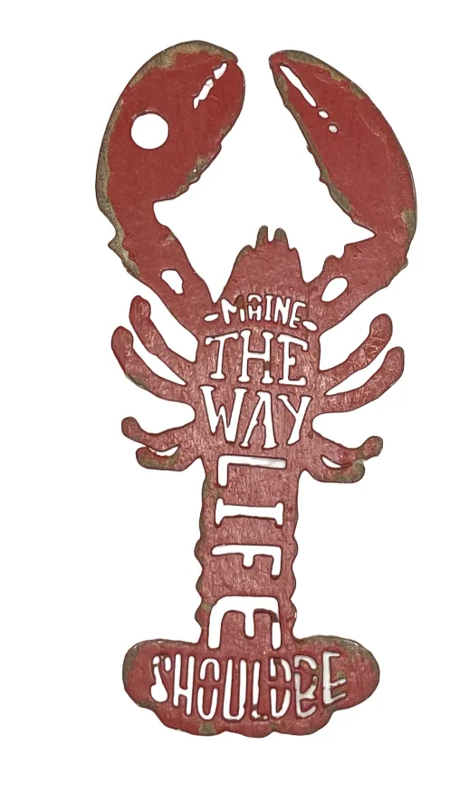 ENHANCEMENT - Metal Lobster Maine Ornament - SAVE $3