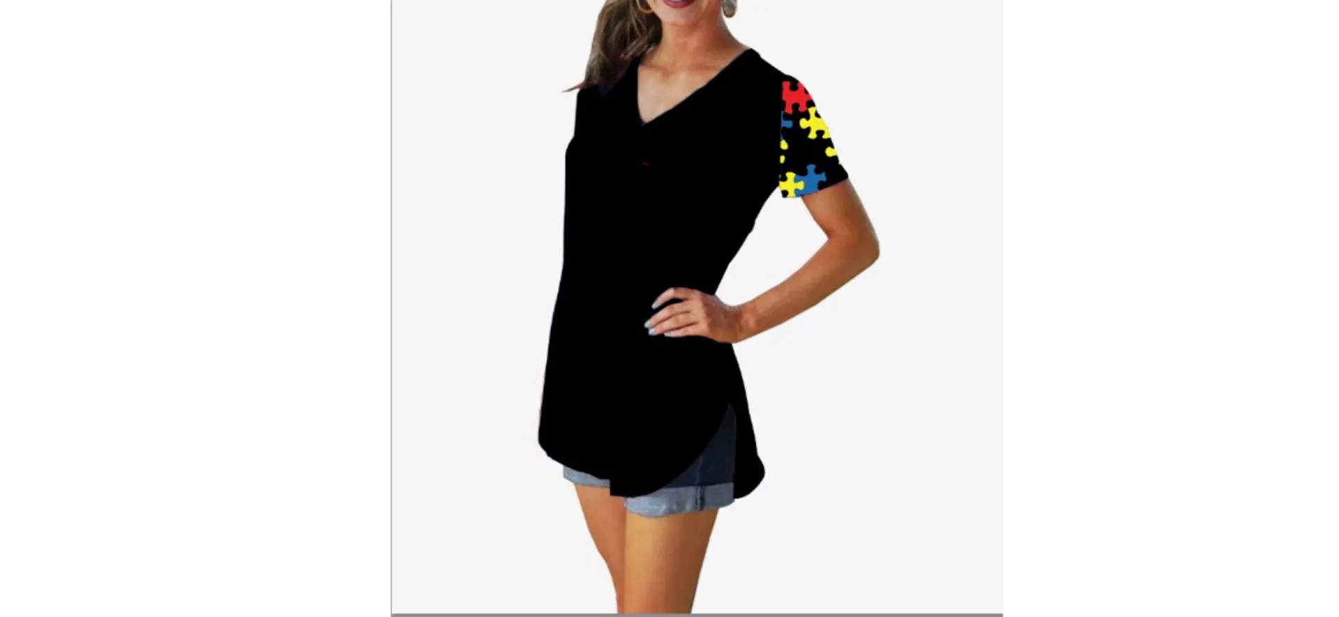 Autism Puzzle Piece Fitted T-Shirt