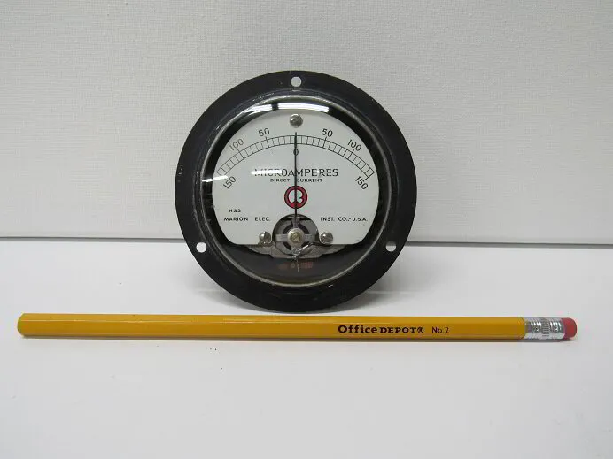 Zero-Center DC Microammeter Galvanometer, 150-0-150 uA, 2.75″