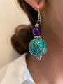 Tibetan Turquoise Drop Earrings
