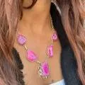 Agate Pink Druzy  Necklace
