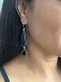 Blue Goldstone Sterling Silver Earrings 