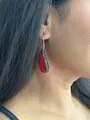 Red Garnet Silver Earrings 