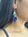 Lapis Lazuli Pearl Earrings 