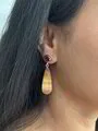 Lace Agate Silver Earrings
