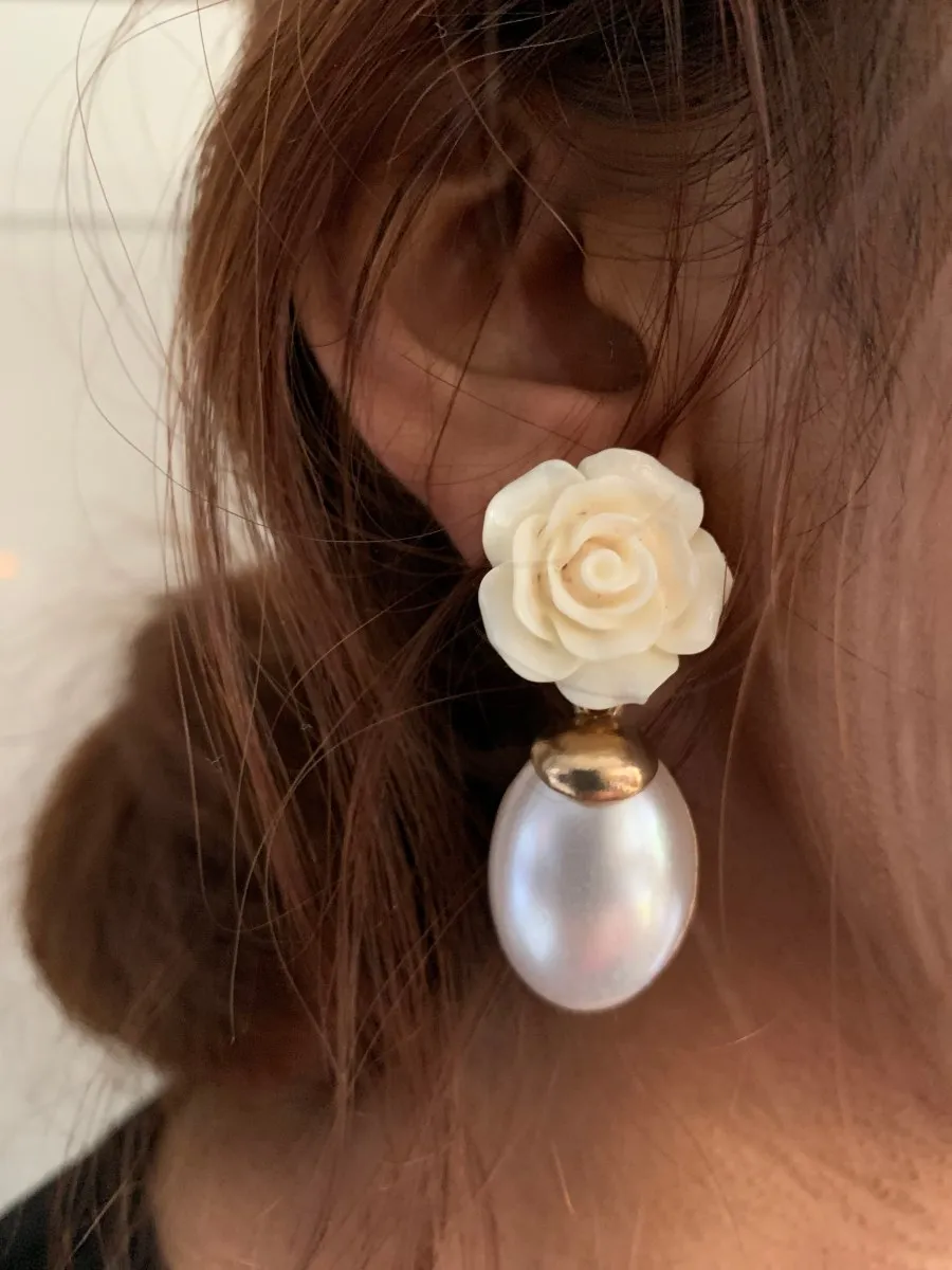 Ivory Rose Pearl Drop