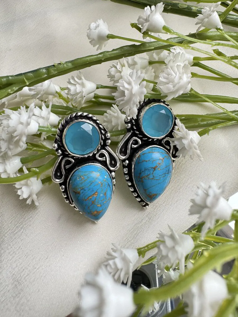 Turquoise Silver Studs 