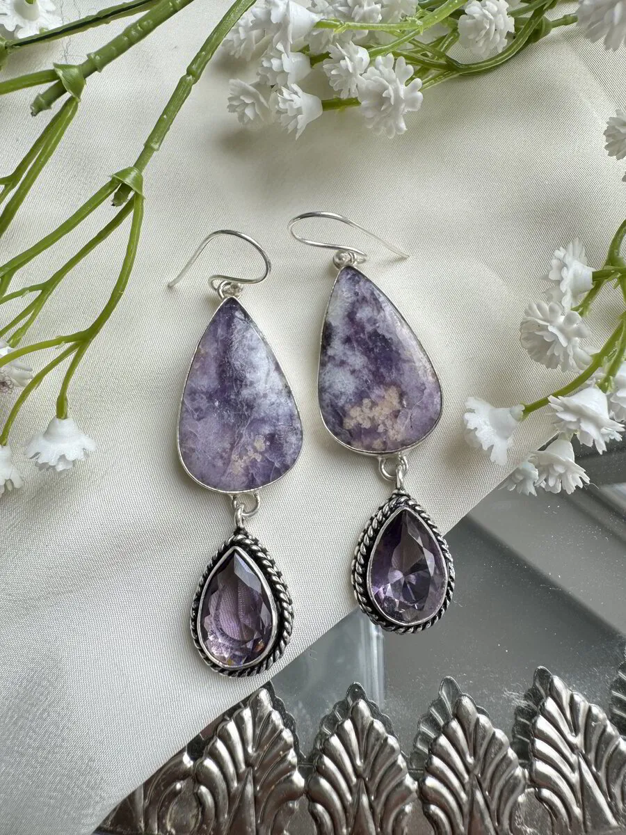 Purple Lepidolite Earrings 