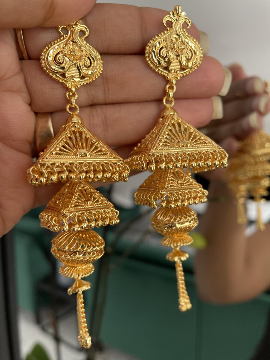 Triple jhumka sale