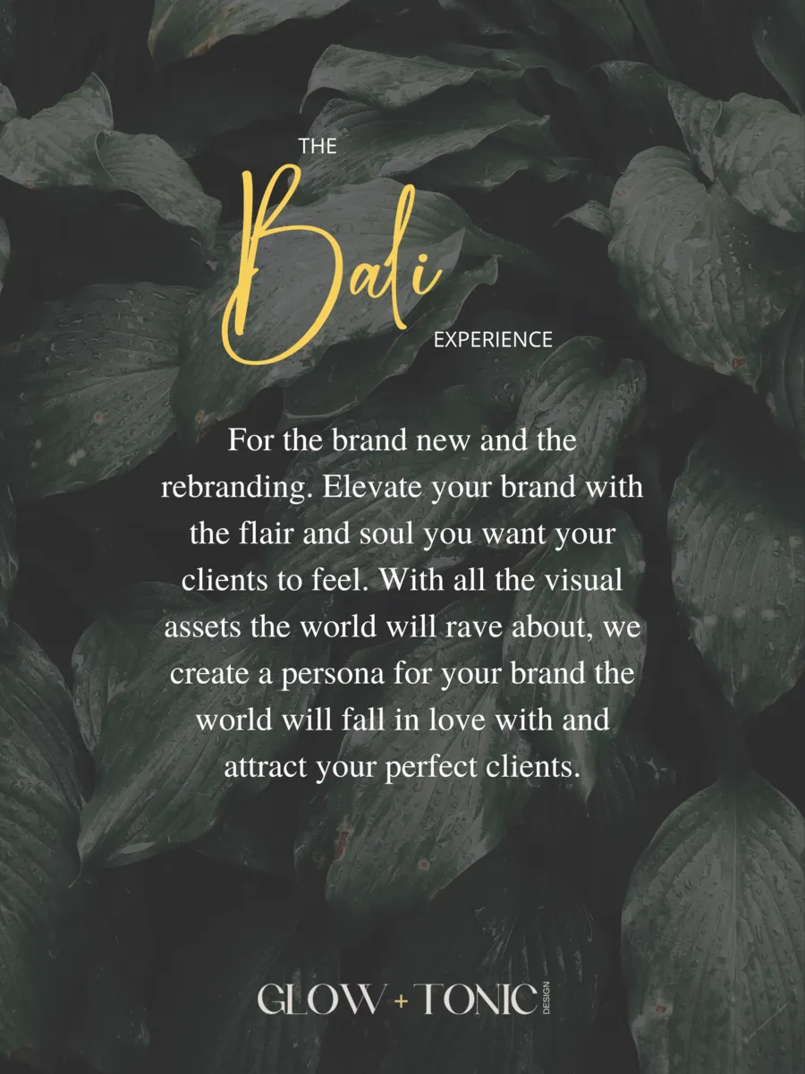 The BALI Experience      [Complete Branding]