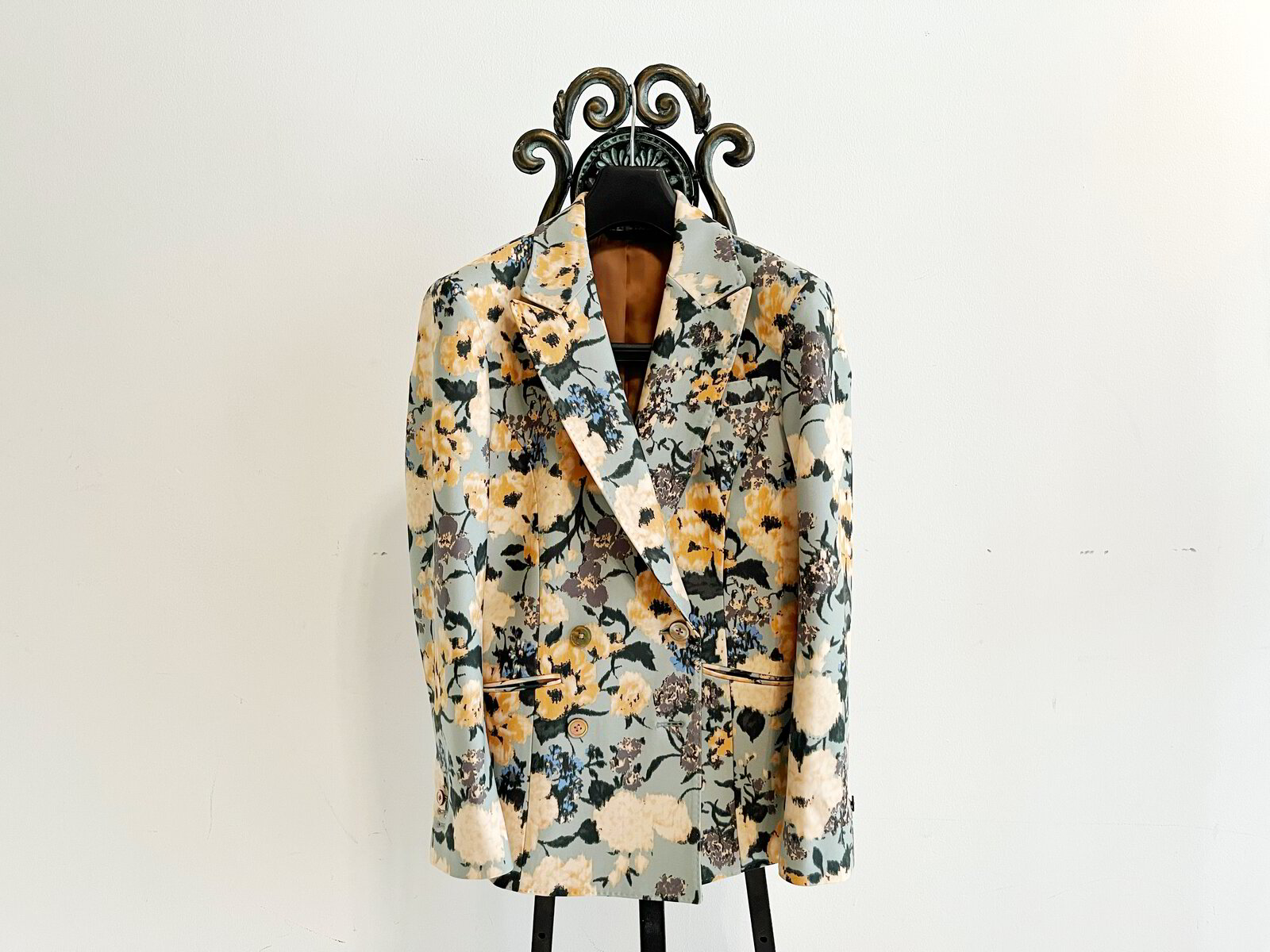 52・ブルー花柄 終了しました プルオーバー レディース 日本製 ニット ノルマンディリネン 5分袖 麻