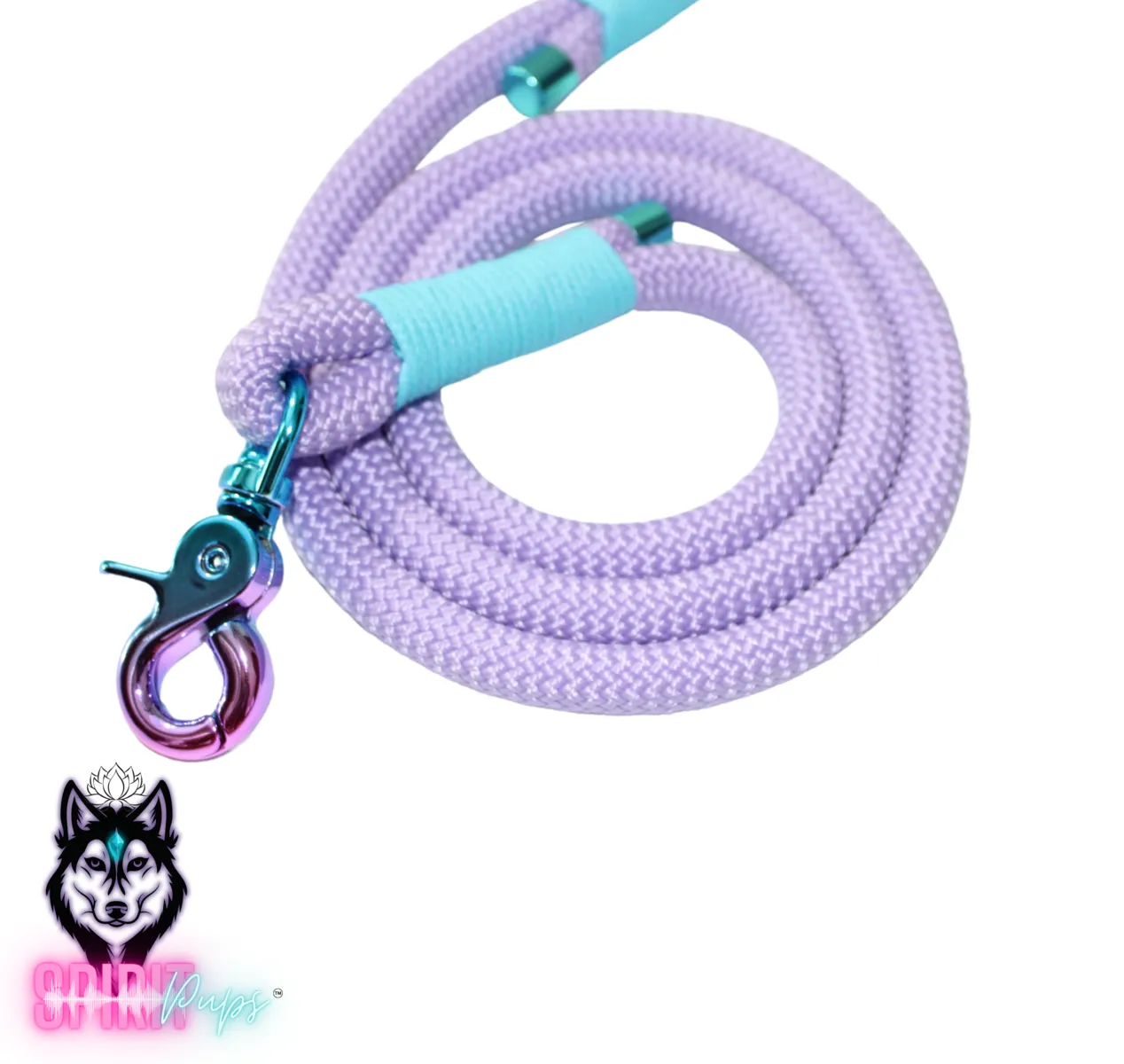 Dog Leash - Lilac with Polar Blue Wrap