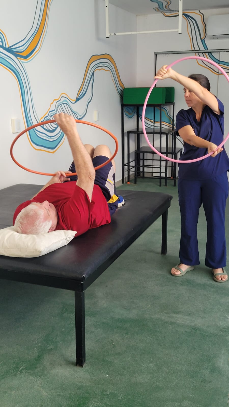 Sesión de rehabilitación con pelota