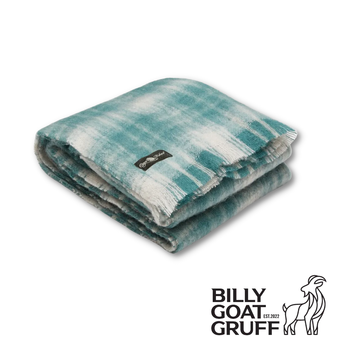 Mohair Blanket - Lagoon Plaid