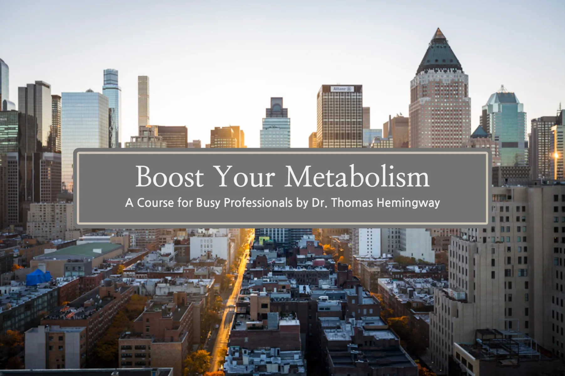 Boost Your Metabolism: A Course for Busy Professionals