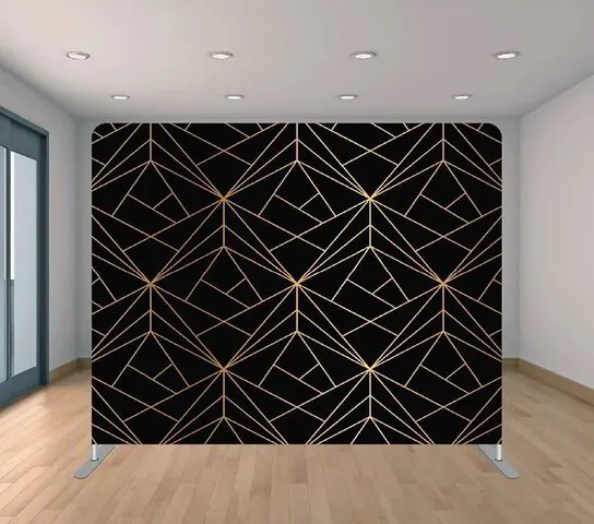 black and gold geo - photo booth backdrop