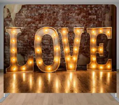 love sign photo booth backdrop