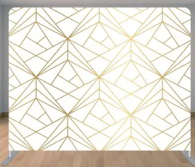 gold and white geo - photo booth backdrop
