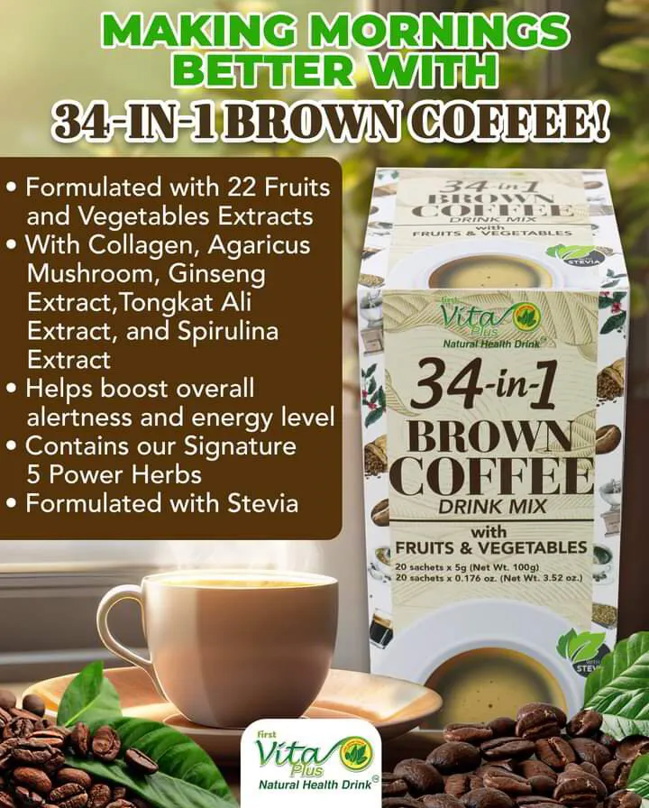 34 -in 1 BROWN COFFEE  PER BOX OR POWER PACK