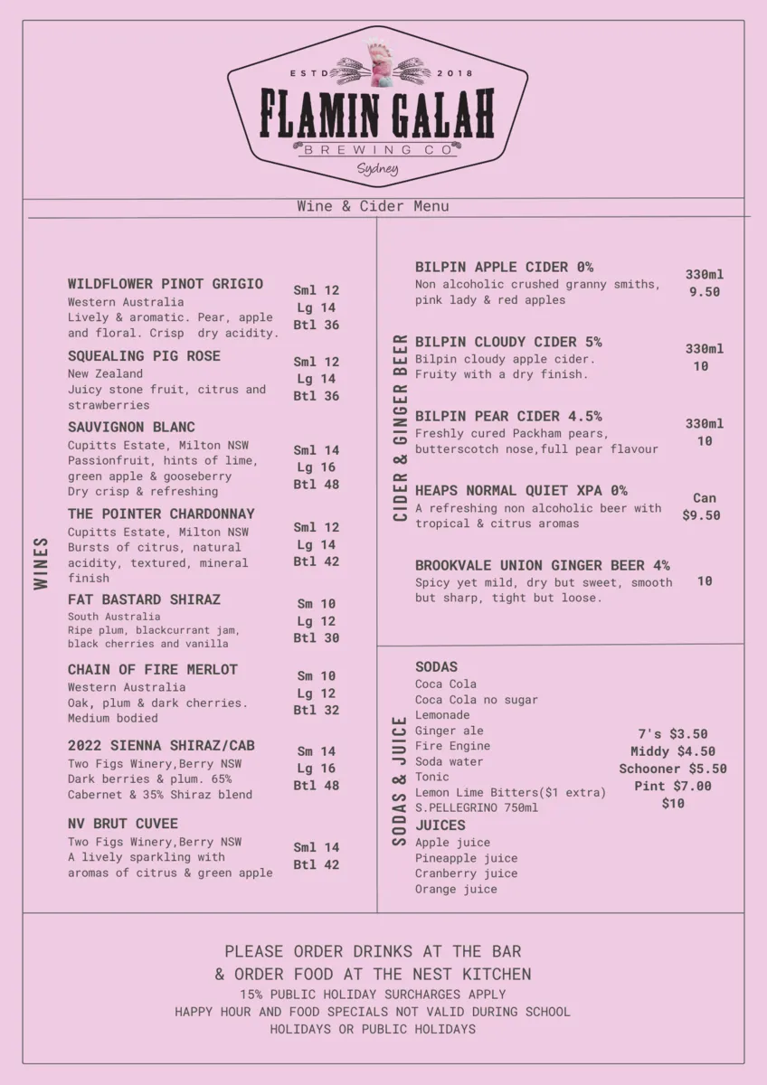 Flamin Galah Brewing Co Tap House Chippendale