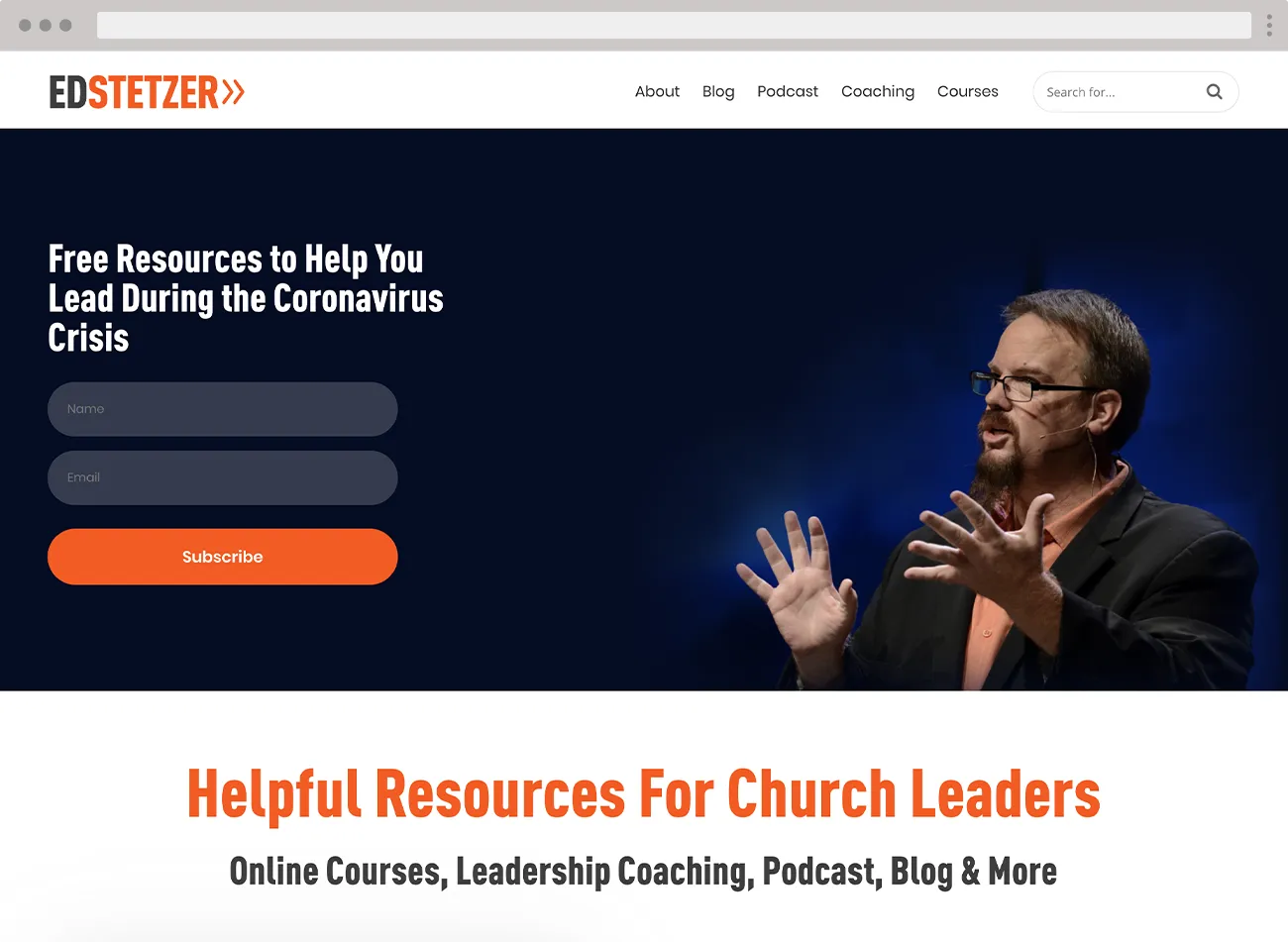Review from Ed Stetzer about EdStetzer.com built on Churchly