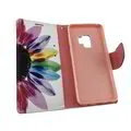 Leather Wallet Case with Flower Pattern