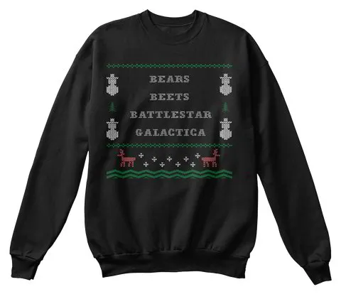 Bears Beets Battlestar Galactica | The office ugly christmas sweater