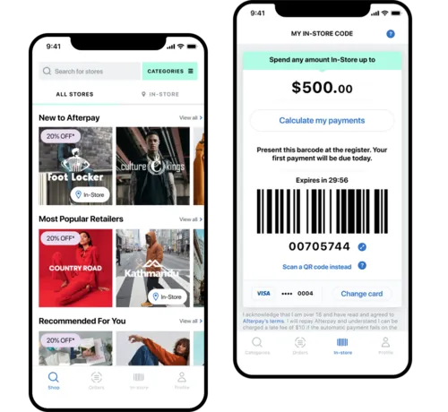 Afterpay app example