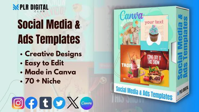 PLR Digital Club Social Media templates and Ads with resell rights 