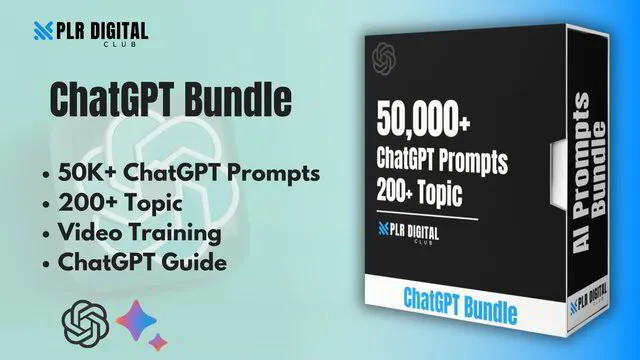 a mockup that shows ChatGpt and gemini prompts bundle to resell with master resell rights by PLR Digital Club   
