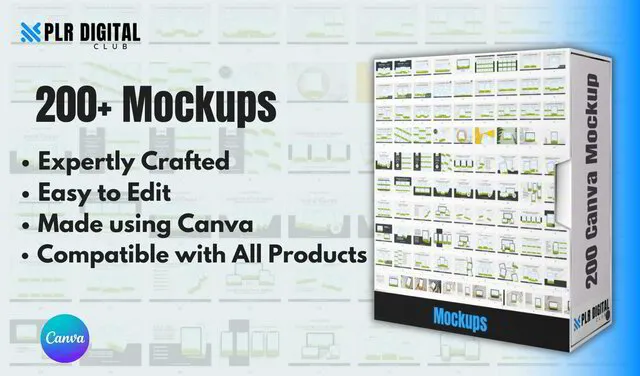 A collection of mockup available to users within PLR Digital Club membership
