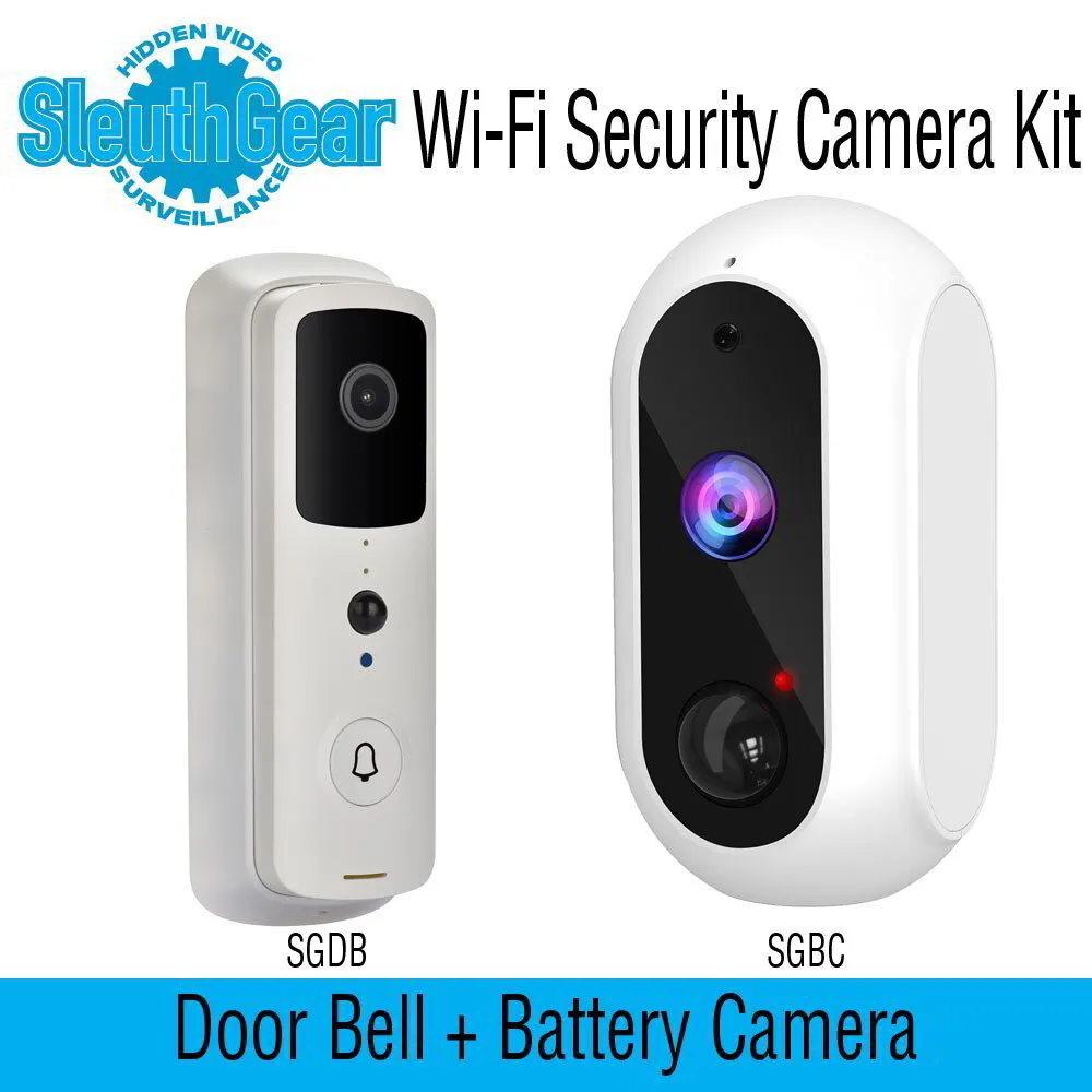 SleuthGear Wi-Fi Security Doorbell Camera Kit SGDB+SGBC