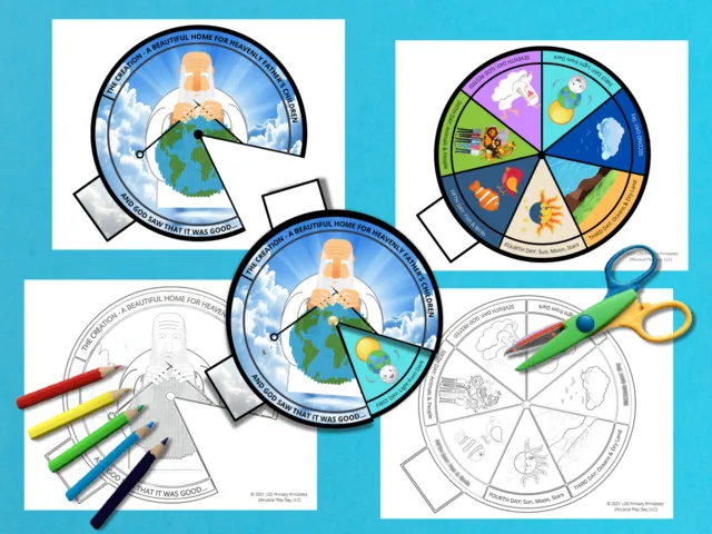 creation story wheel bible printable for kids