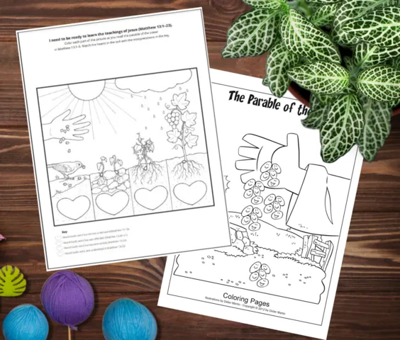 parable of the sower kids printable activity pages