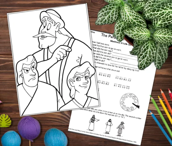 parable of the two sons bible lesson, activities and printables for kids