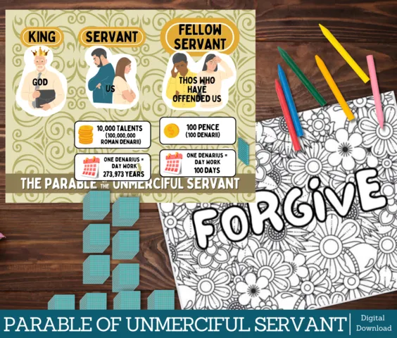 parable of the unjust unmerciful unforgiving servant bible lessons and printables for kids