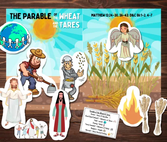 wheat and tares printable  bible lesson game for kids