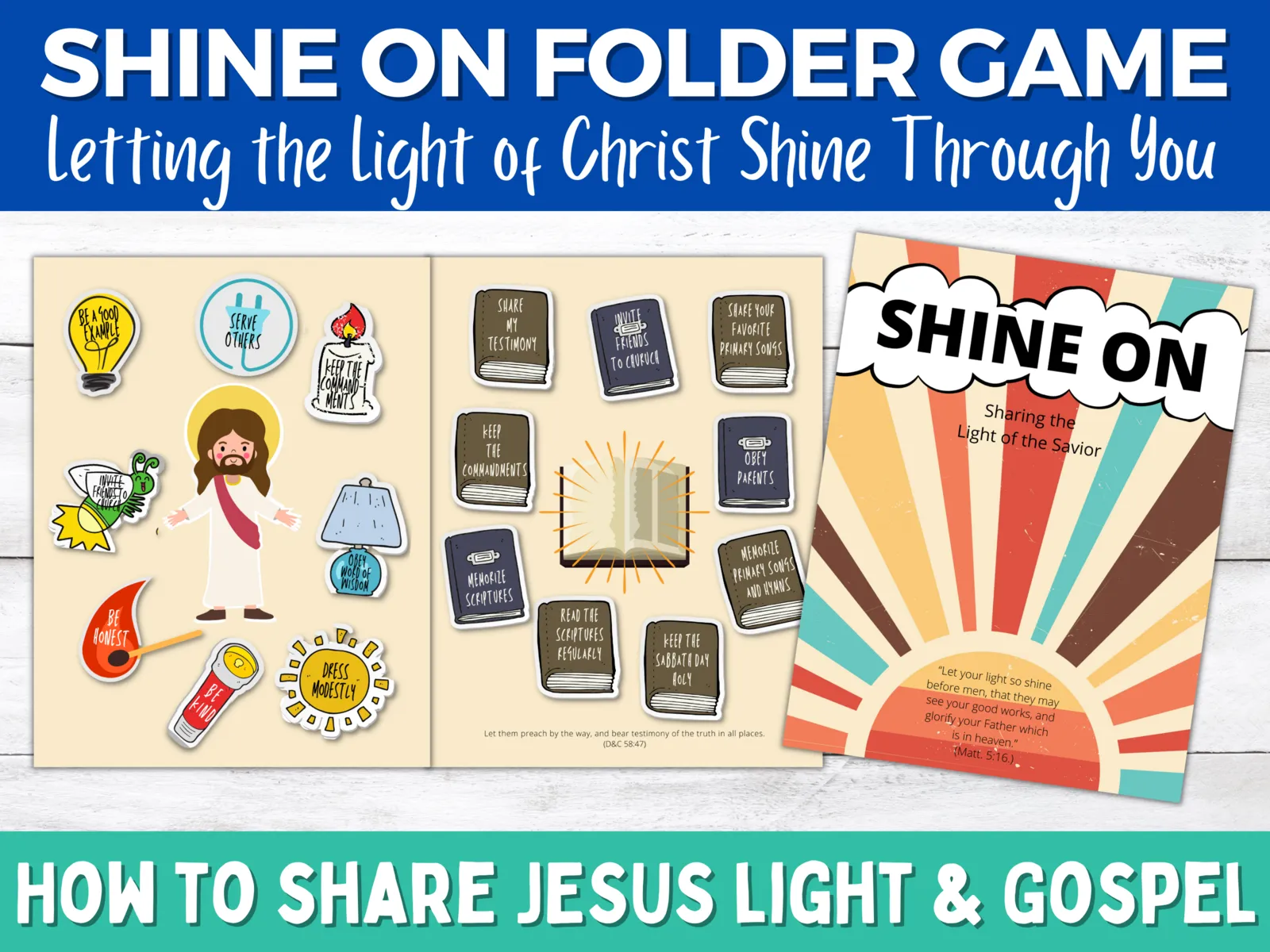 shine on kids religious printable folder game
