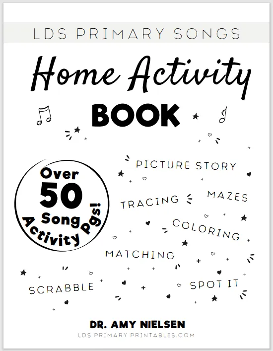 LDS Primary Song Kids Activity Book Songs Printable