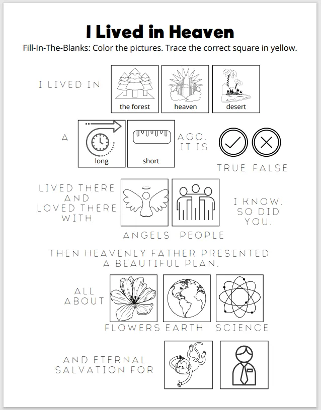 LDS Primary Song Activity Book
