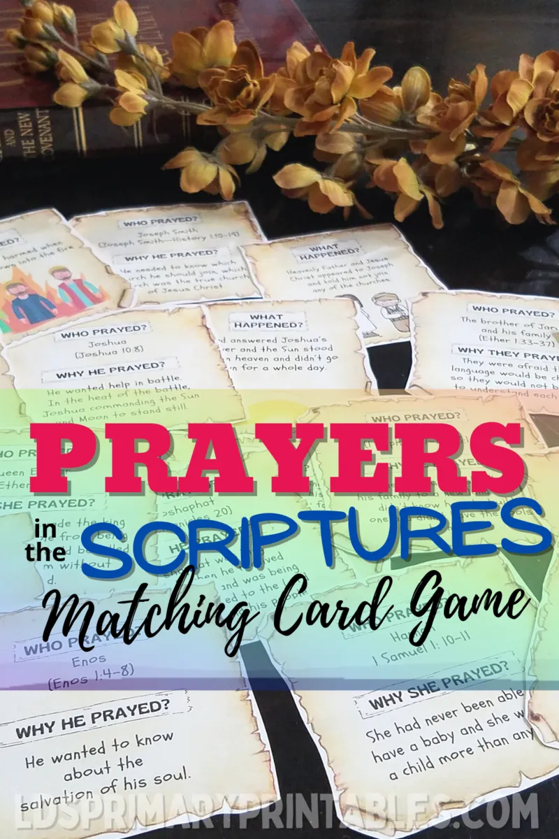 prayer in the scriptures kids card game printable