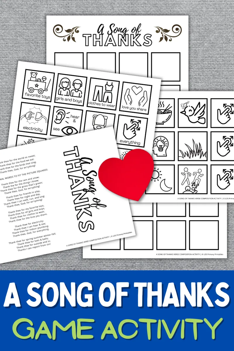 a song of thanks printable for kids