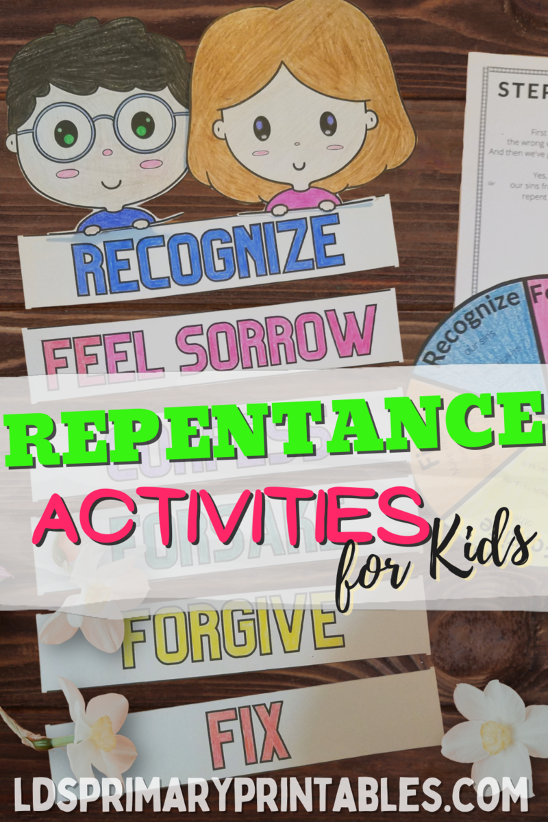 Repentance Lesson Resource Ideas Activities Come Follow Me Families 