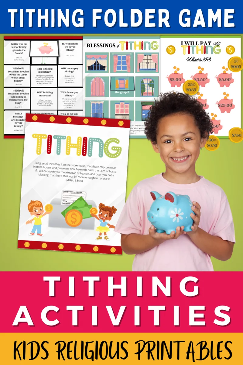 tithing activities and lessons for kids paying tithing, blessings of tithing printables