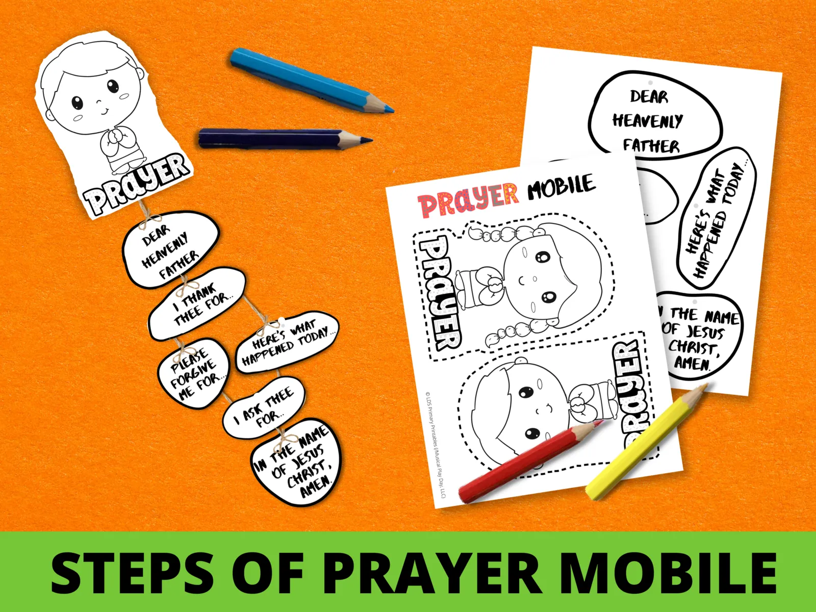 prayer mobile bible printable for kids