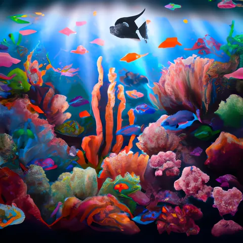 Georgia O'Keeffe, featuring a vibrant coral reef 